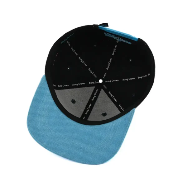 Aung Crown blue black snapback cap at the inner veiw SFG-220402-1