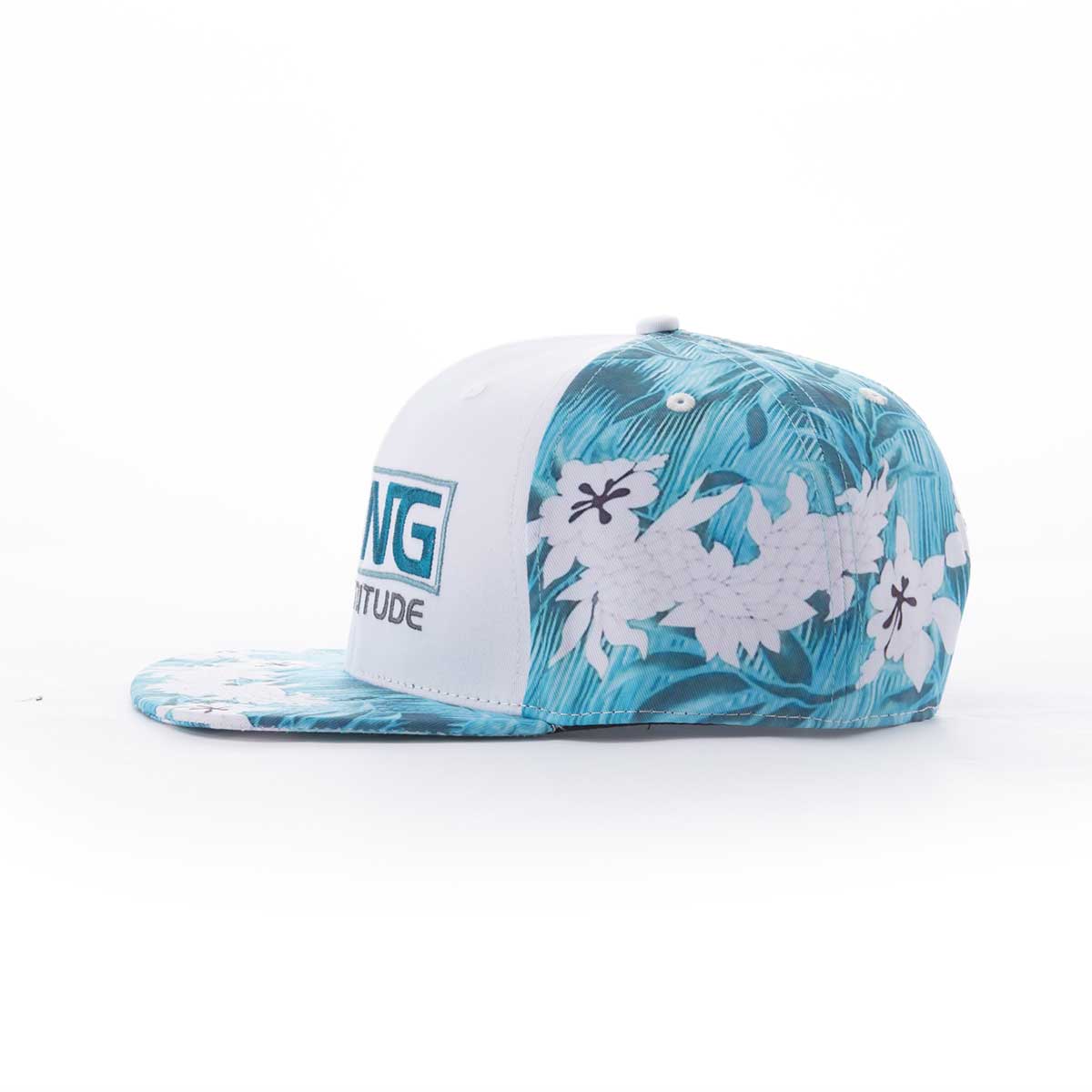 Aung Crown casual blue and white embroidered snapback hat SFA-210324-3 Aung Crown casual blue and white embroidered snapback hat SFA-210324-3