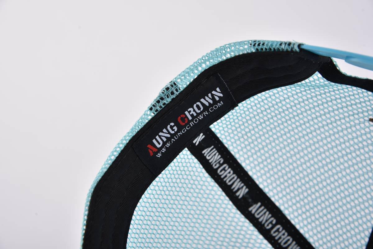 Aung Crown casual blue trucker hat with an inner label on the sweatband KN2012073 Aung Crown casual blue trucker hat with an inner label on the sweatband KN2012073