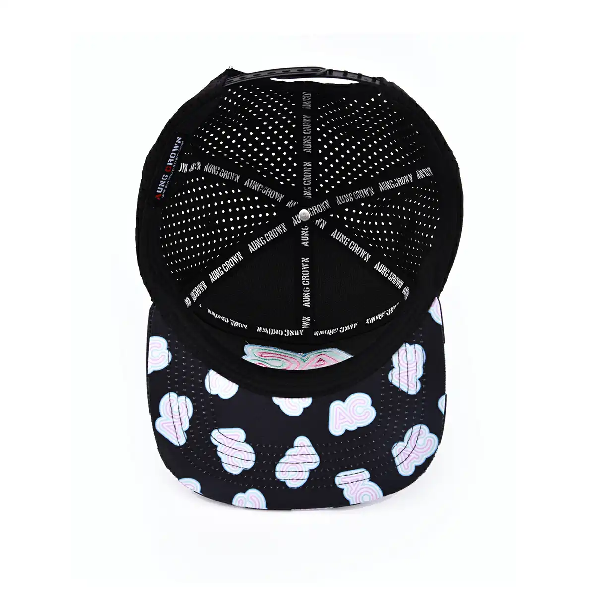 Aung Crown casual trucker hat flat brim at the inner part view KN2102073 Aung Crown casual trucker hat flat brim at the inner part view KN2102073