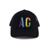 Aung Crown curved-brim prirnting trucker hat in black KN2103191