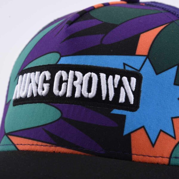 Aung Crown fahsion printing trucker hat with 3D embroidery letters on the front KN2103191