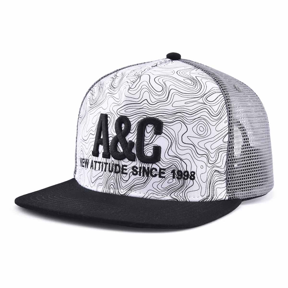Aung Crown fashion white and black trucker hat for women and men KN2103033