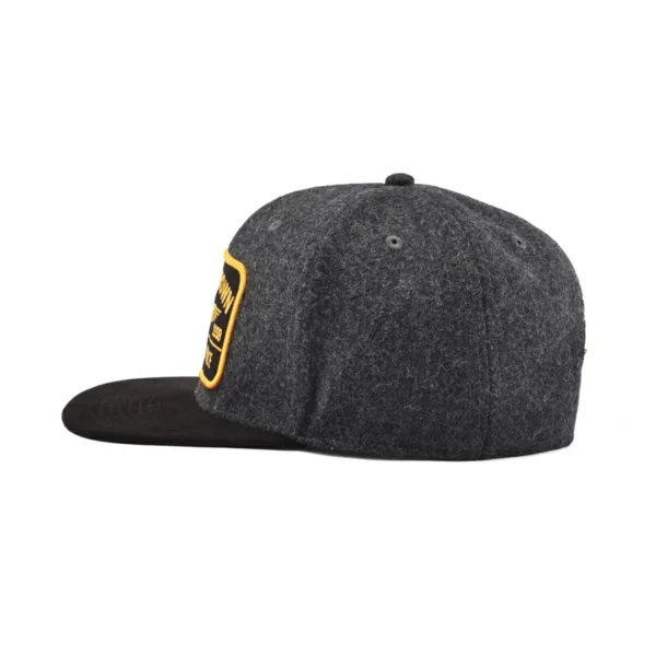 Aung Crown gray-black plain black snapback hat for men ACNA2011126