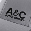 Aung Crown gray custom embroidered trucker hat with flat embroidery letters on the front KN2012181