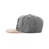 Aung Crown gray suede snapback hat with a khaki flat brim KN2102045