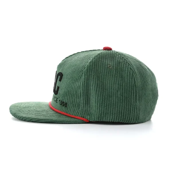 Aung Crown green snapback flat cap with a flat brim SFA-210401-1