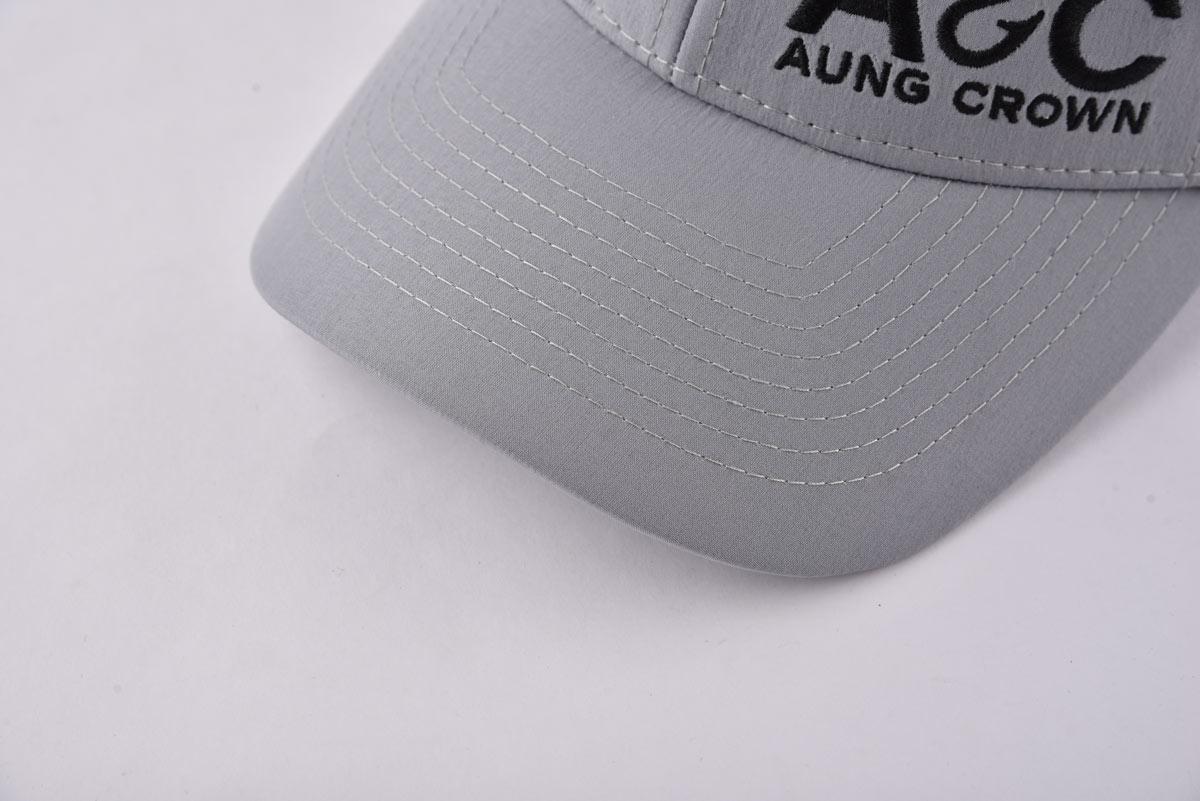 Aung Crown grey custom embroidered strucker hat with a graay curved brim KN2012181 Aung Crown grey custom embroidered strucker hat with a graay curved brim KN2012181