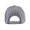 Aung Crown grey custom embroidred trucker hat with a grey plastic snap closure and a laser-hole back KN2012181