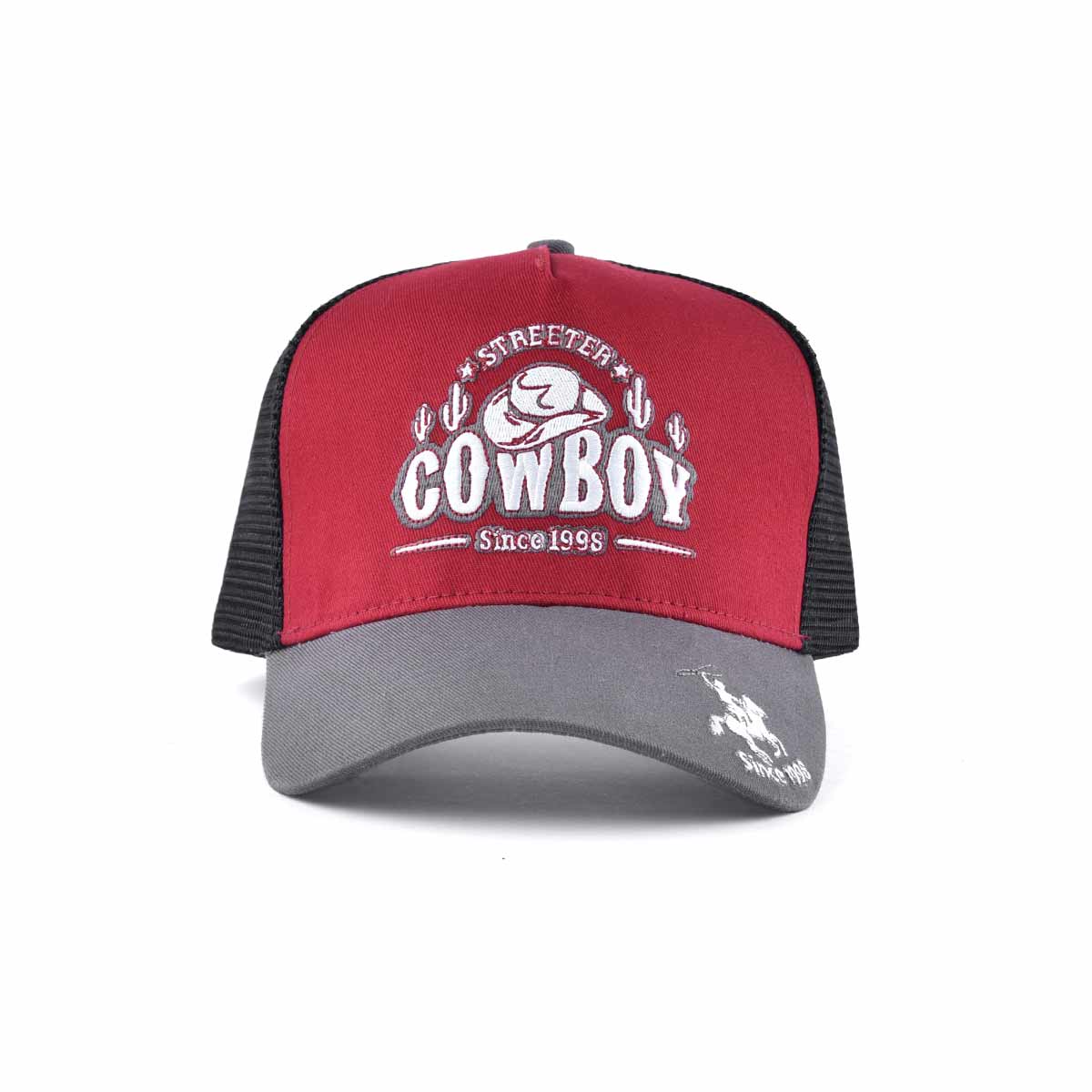 Aung Crown maroon-black-gery custome embroidery trucker hat KN2012103 Aung Crown maroon-black-gery custome embroidery trucker hat KN2012103