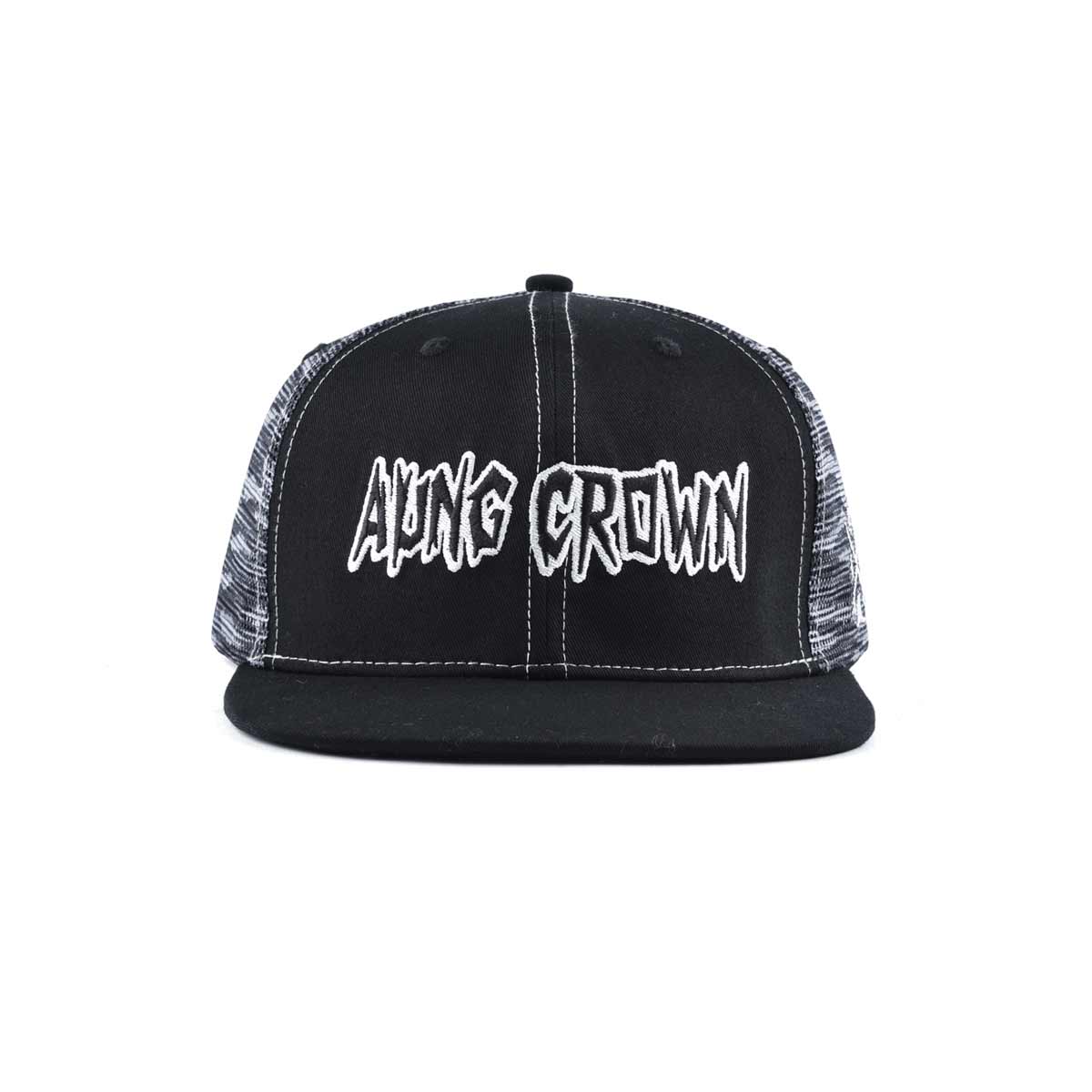 Aung Crown men's black flat brim trucket hat KN2012111 Aung Crown men's black flat brim trucket hat KN2012111