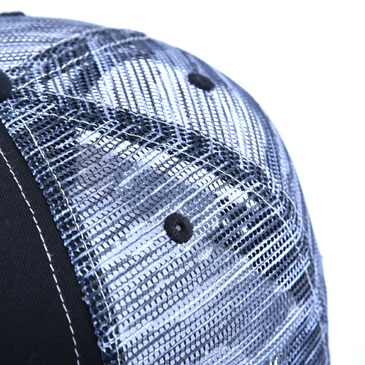 Aung Crown men's flat brim trucker hat with breathable and embroidery eyelets KN2012111 Aung Crown men's flat brim trucker hat with breathable and embroidery eyelets KN2012111