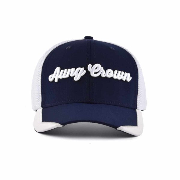 Aung Crown men's white and blue trucker hat KN2012121