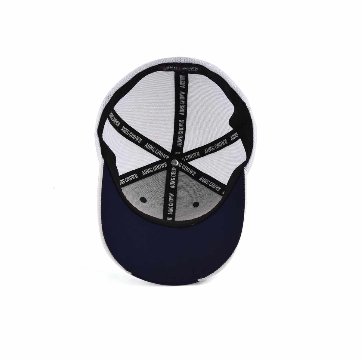 Aung Crown men's white and blue trucker hat at the inner view KN2012121 Aung Crown men's white and blue trucker hat at the inner view KN2012121