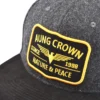 Aung Crown plain black snapback hat with a 3d embroidery piping patch on the front ACNA2011126