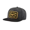 Aung Crown plain black snapback hat with a black flat brim ACNA2011126