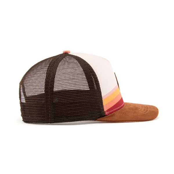 Aung Crown unisex brown trucket hat at the horiozontal view side KN2103043