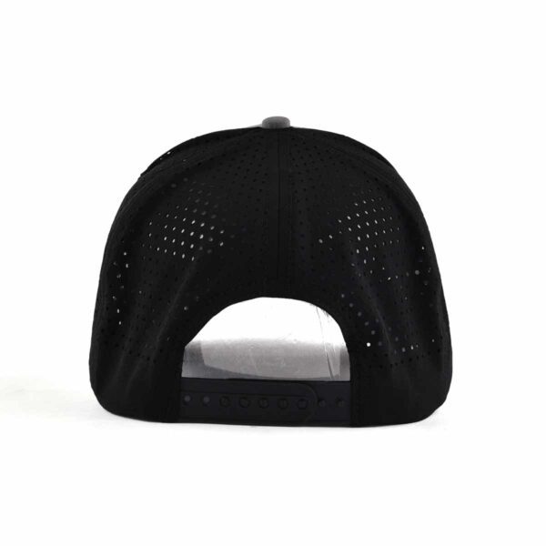 Aung Crown unisex grey trucker hat with a plastic snap closure at the back KN2012042