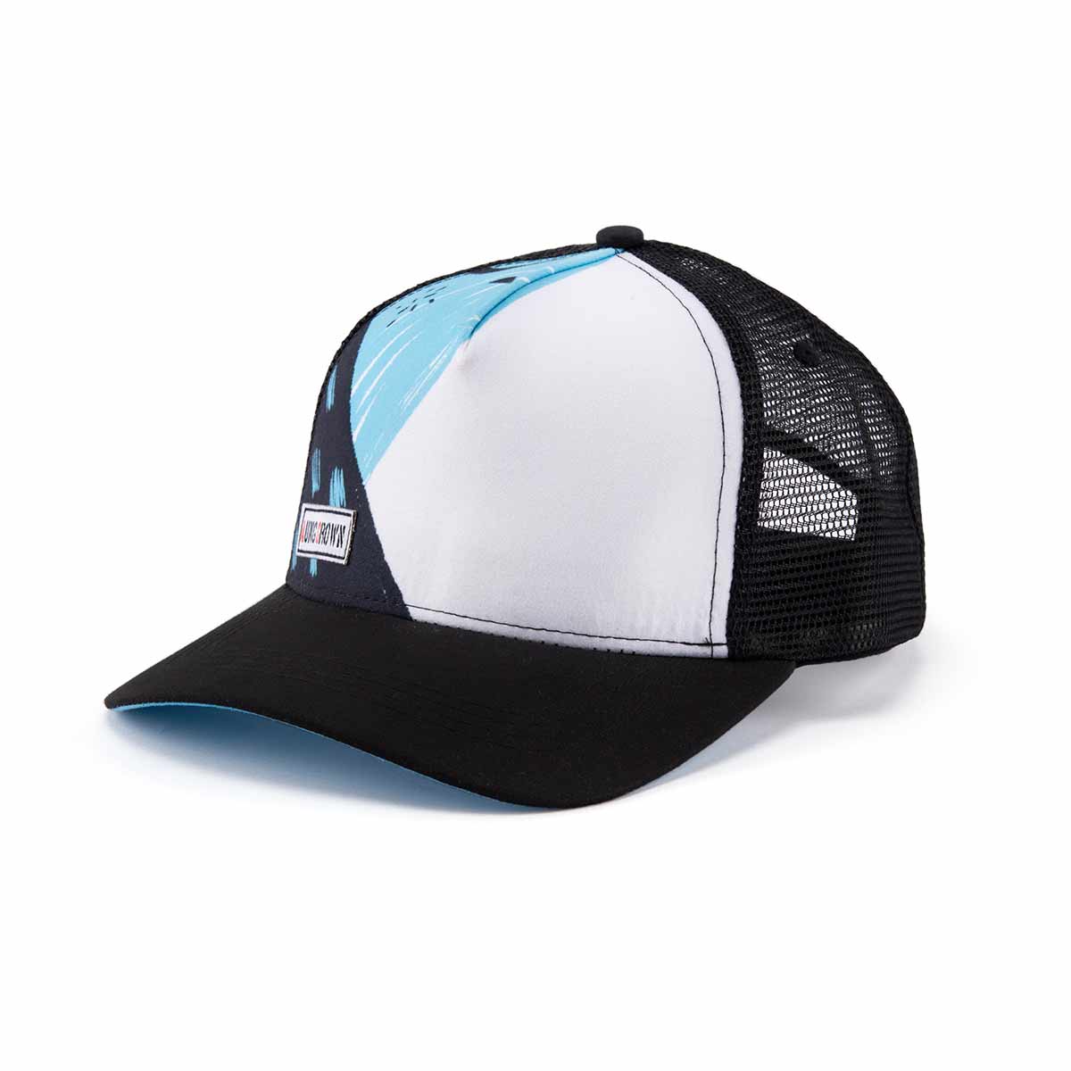 Aung Crown unisex printing trucker hat in black-white-blue KN2103191 Aung Crown unisex printing trucker hat in black-white-blue KN2103191