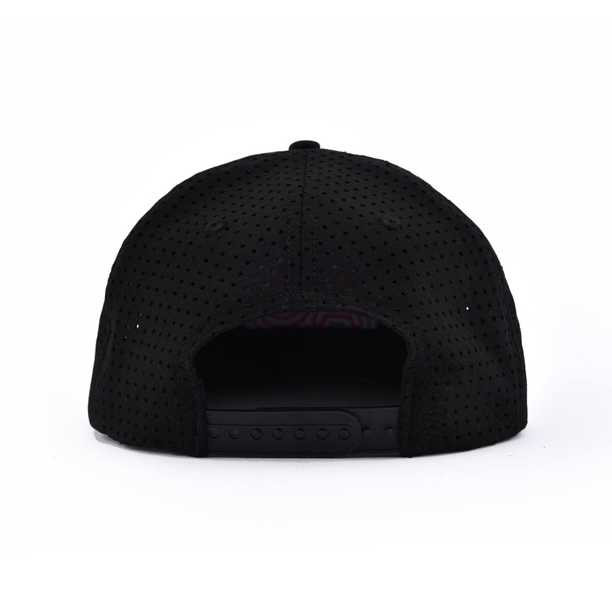 Aung Crown unisex trucker hat flat brim with a black plastic snap and a laser-hole back KN2102073 Aung Crown unisex trucker hat flat brim with a black plastic snap and a laser-hole back KN2102073
