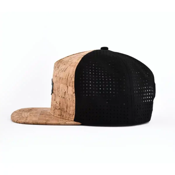 Aung Crown wood grain and black trucker hat mens at the horizontal view KN2102193