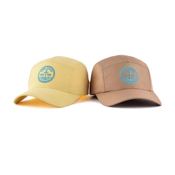 khaki & yellow 5 panel hat