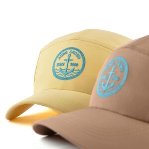 khaki & yellow 5 panel hat