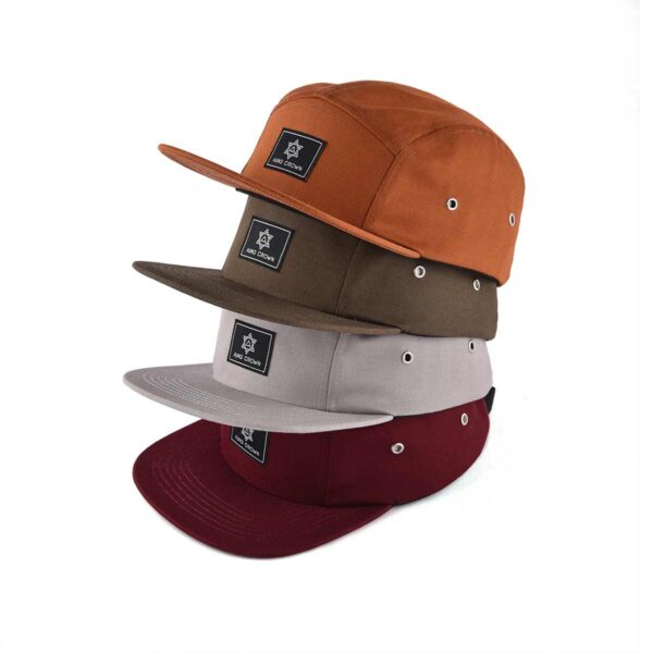 5 panel flat bill hat