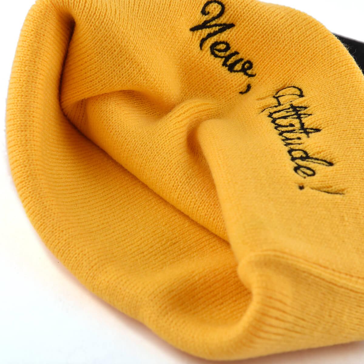 beanie embroidery patchwork cuffed knitted hat beanie embroidery patchwork cuffed knitted hat