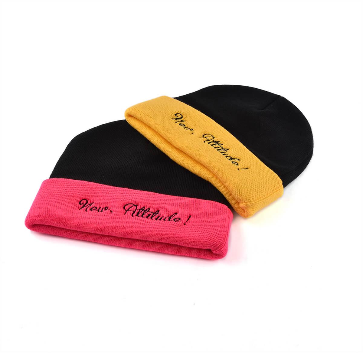 beanie embroidery patchwork cuffed knitted hat beanie embroidery patchwork cuffed knitted hat