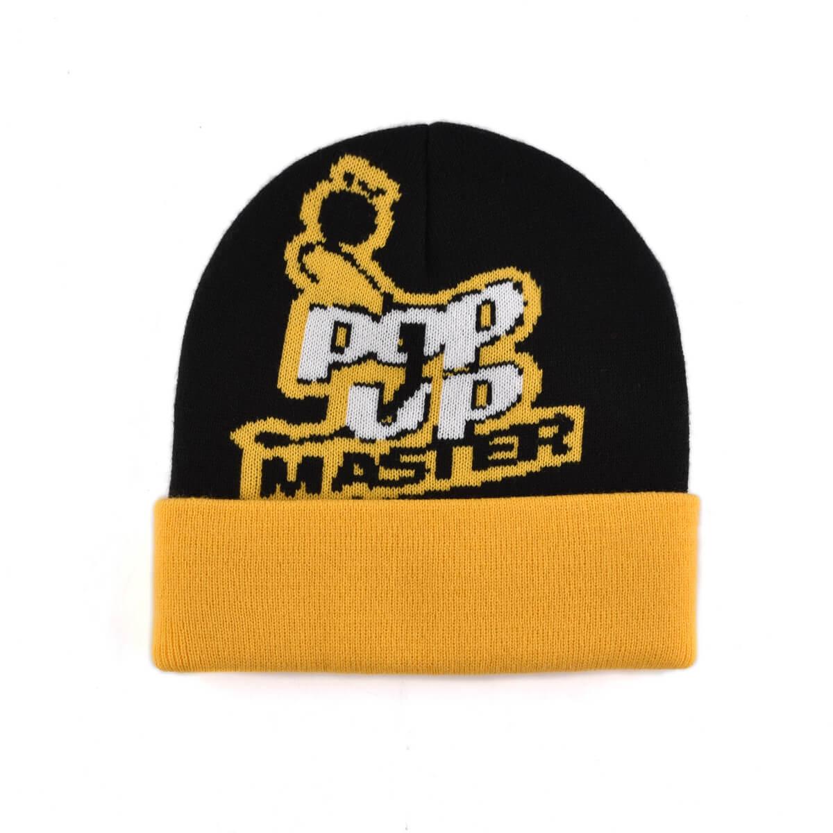 patchwork cuffed knitted hat beanie embroidery patchwork cuffed knitted hat