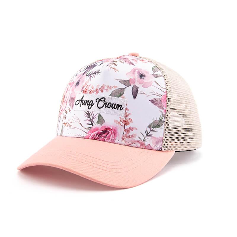 Aung Crown mesh kids baseball caps in pink color KN2102076 Aung Crown mesh kids baseball caps in pink color KN2102076