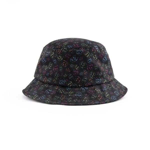 Aung Crown black digital printing kid bucket hats at the back side KN2102191-3