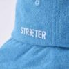 Streeter blue terry bucket hat with flat embroidery letters on the side KN2103021