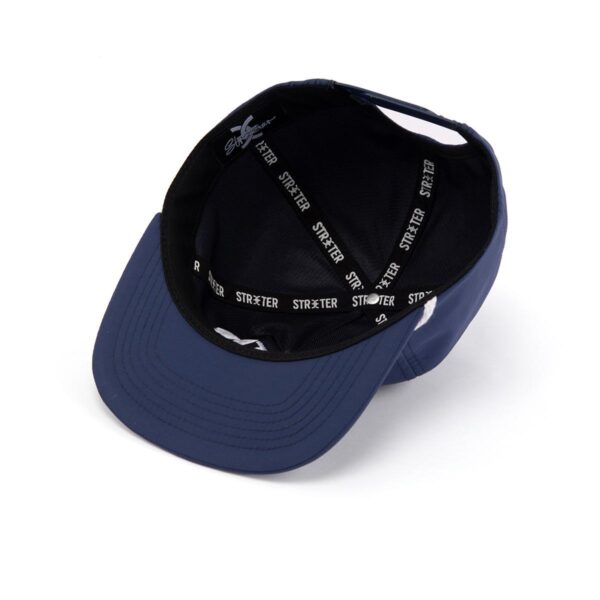 Streeter 5-panel navy blue snapback hat at the inner view KN2103042