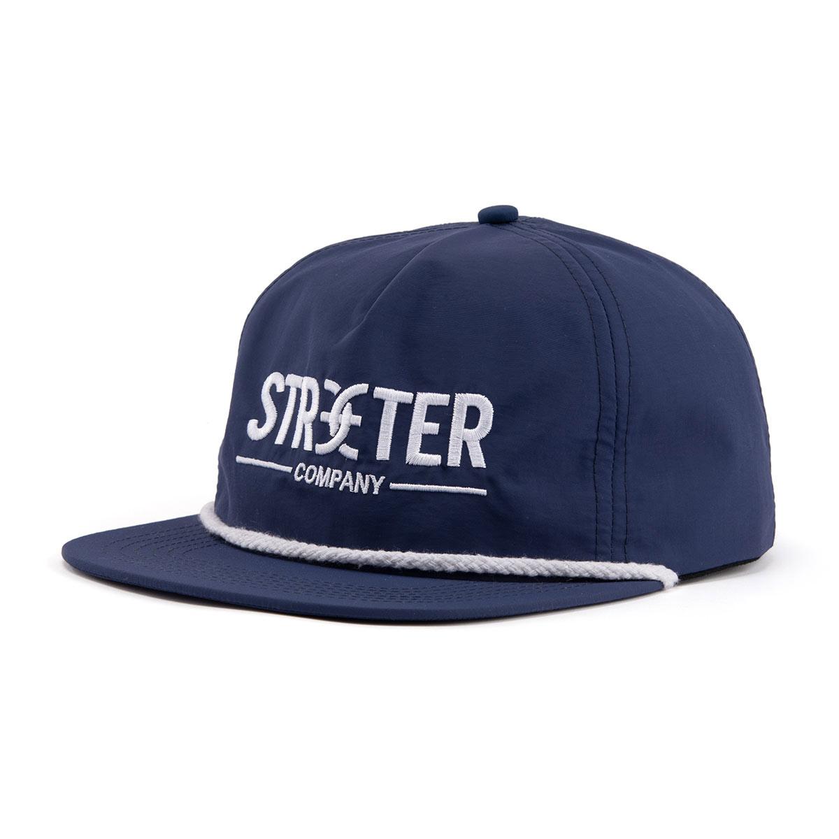 Streeter 5-panel navy blue snapback hat with a flat brim KN2103042 Streeter 5-panel navy blue snapback hat with a flat brim KN2103042