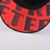 Streeter black curved brim trucker hat with a red lower brim KN2012141