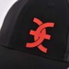 Streeter black curved brim trucker hat with red letter on the side front KN2012141