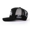 Streeter black fashion trucker hat with flat embroidery letters on the side KN2103081