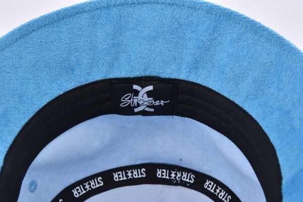 Streeter blue terry bucket hat with an inner label and taping KN2103021