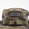 Streeter camo army bucket hat with a silicone patch at the front and a wide decorative strap KN2102024