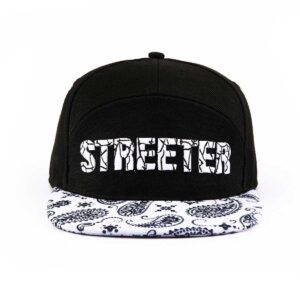 Streeter casual black and white snapback hats for women and men KN2102012