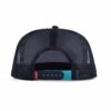 Streeter casual trucker hat flat bill with a black-blue plastic snap closure and a woven label KN2012281