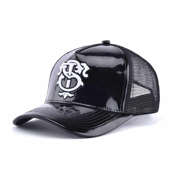 Streeter fashion black mesh hat with a curved brim KN2102212