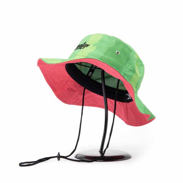 Streeter green hiking bucket hat with adjustable drawstrings KN2102204