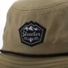 Streeter olive green bucket hat with a woven label at the front KN2102194