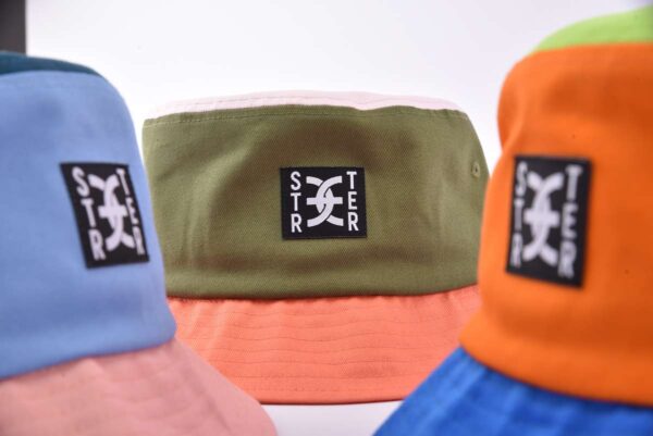 Streeter patchwork bucket hat with a woven label SFG-210310-3