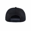 Streeter sports black and red trucker hat with a mesh back and a black plastic snap closure at the back KN20112701