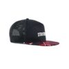 Streeter unisex 6-panel black and red trucker hat for women and men at the side angle view KN20112701