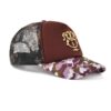 Streeter unisex camo trucker hat in red wine and camo color KN2012301-2